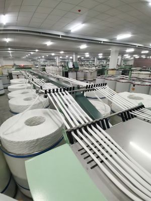Виртексный стиль 90% полиэстер 10% вискоза Ne40/1 MVS сырая белая пряжа для ткачества/плетения