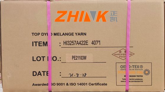 Плетение хлопчатобумажной смешанной пряжи NE40/1 Siro Compact 30/30/20/20 с акрилом и вискозой